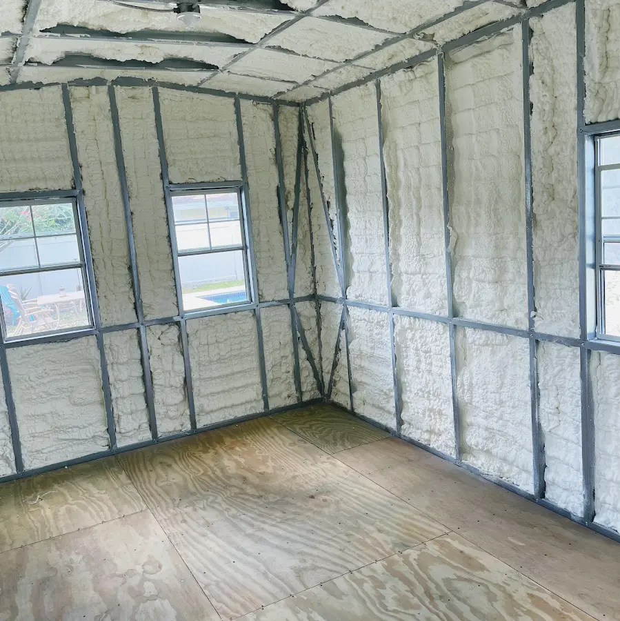 Closed-cell spray foam insulation applied to wall cavities in a residential project in Clarkston Heights-Vineland